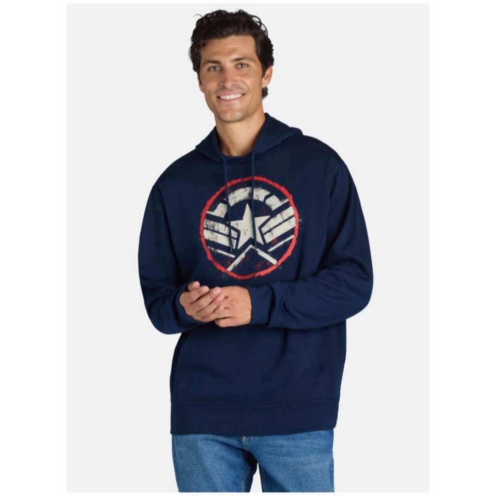 MARVEL CAPTAIN AMERICA SHIELD GRAPHIC HOODIE MOVIE 2025